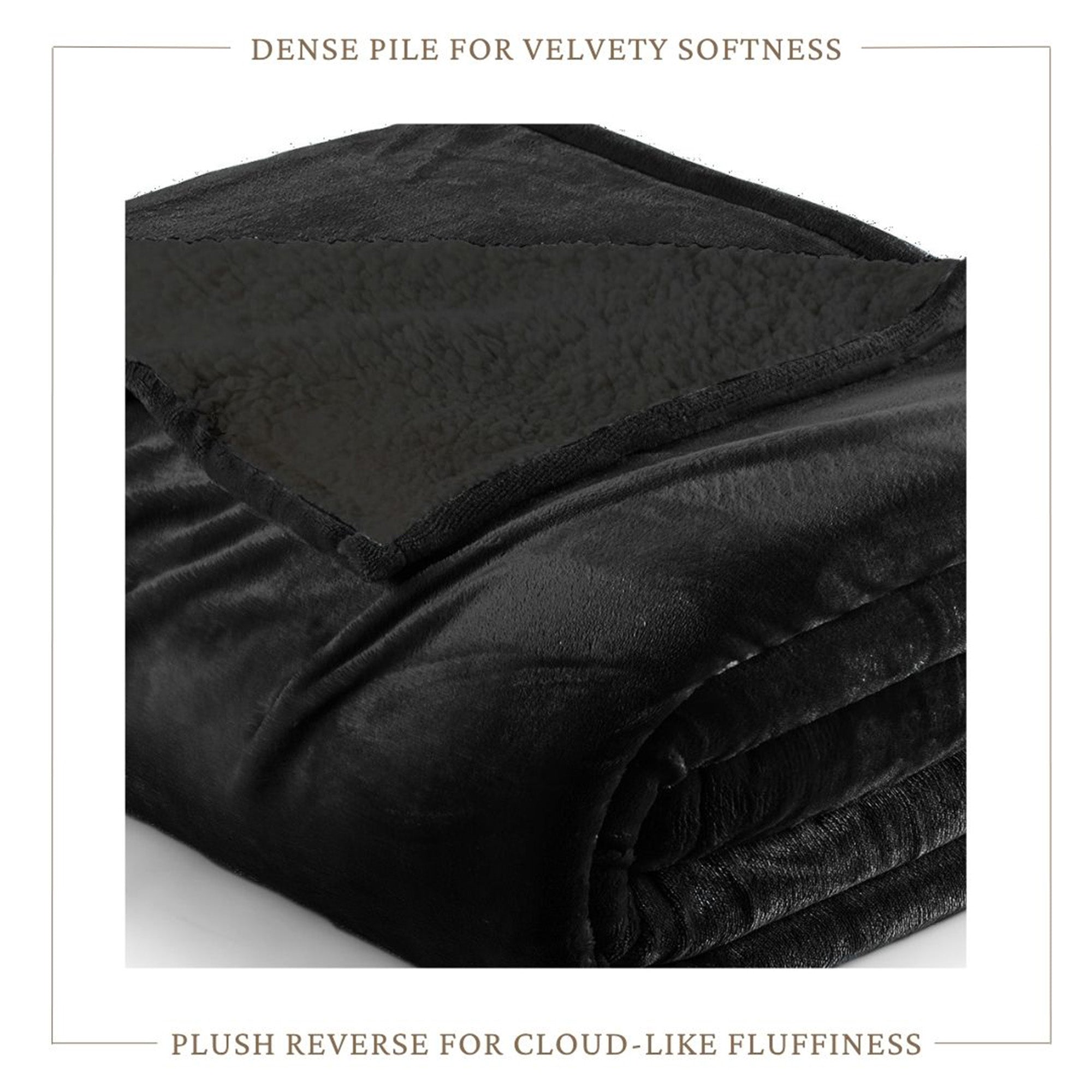 Velvet Plush Sherpa Bed Blanket - Sherpa Fleece Collection Great Bay Home