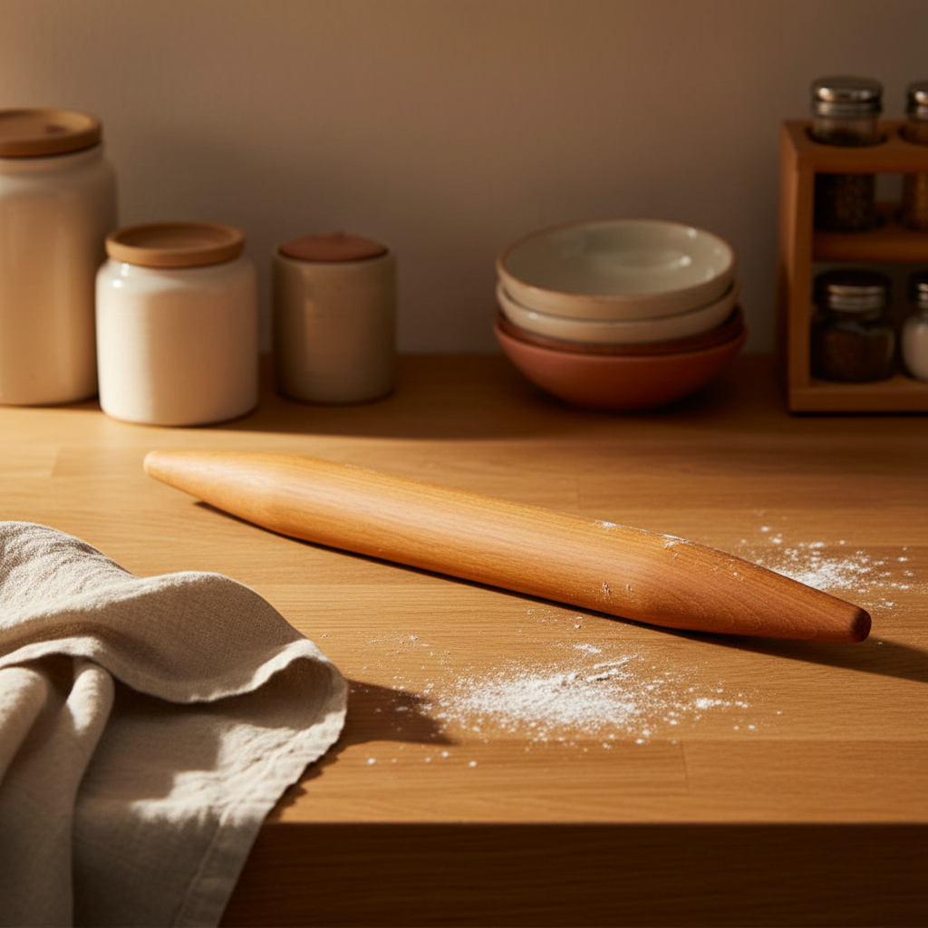 Teak Rolling Pin Tea + Linen
