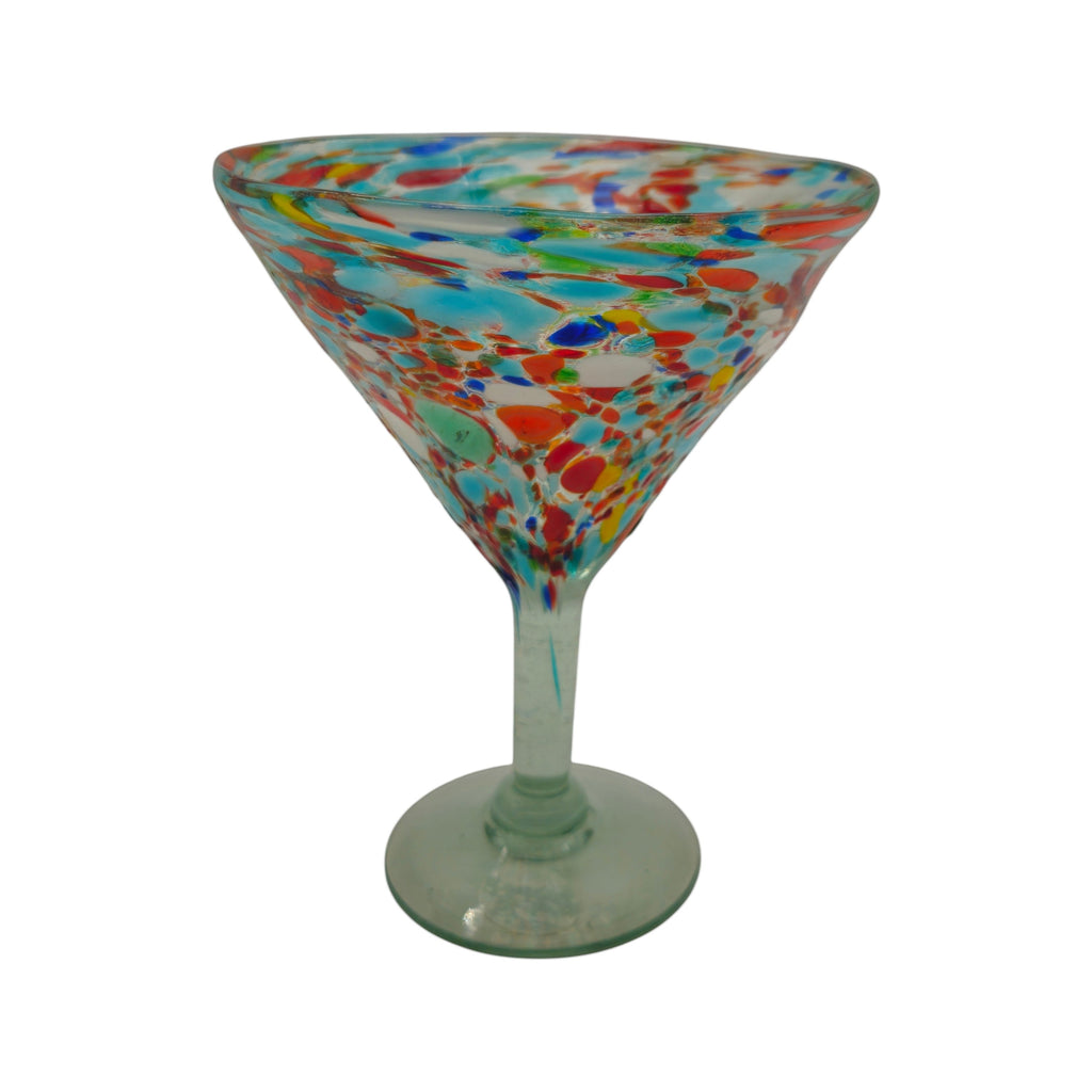 Confetti Pebbled Martini Glass | Hand-Blown Mexican Barware The Talavera Hub