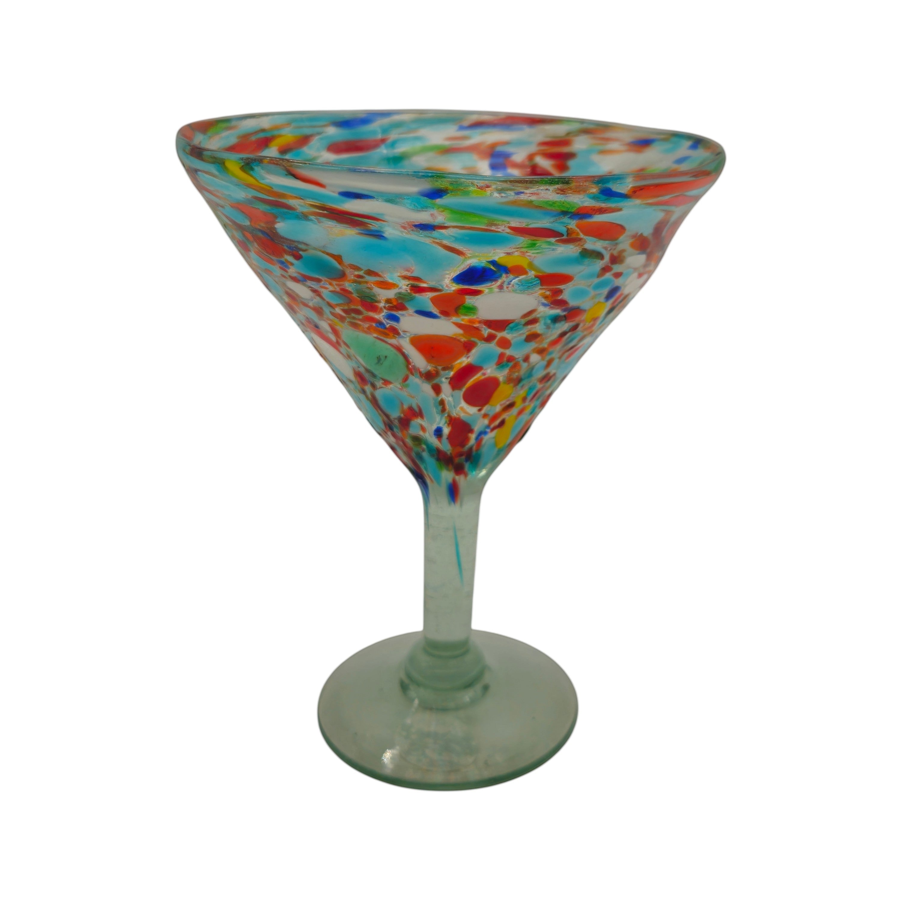 Confetti Pebbled Martini Glass | Hand-Blown Mexican Barware The Talavera Hub