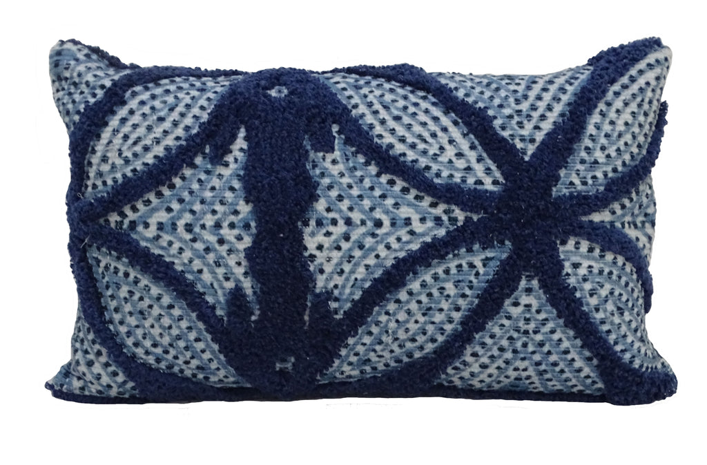 Blue Throw Pillow for couch 14" X 24" Vibhsa