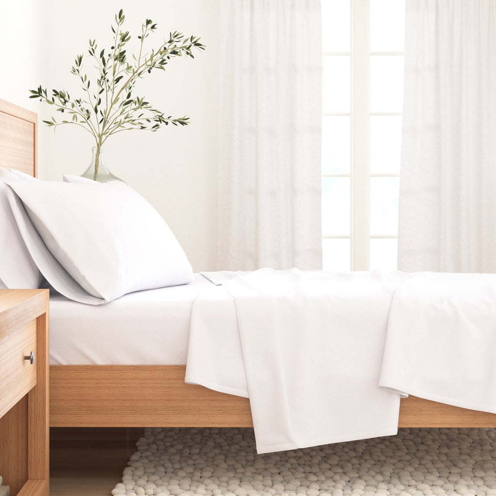 Cotton Solid Flannel Sheet - Nordic Collection Great Bay Home