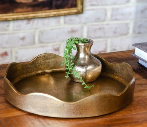 Antique Gold Ruffle Tray/Dish Thenestedfig