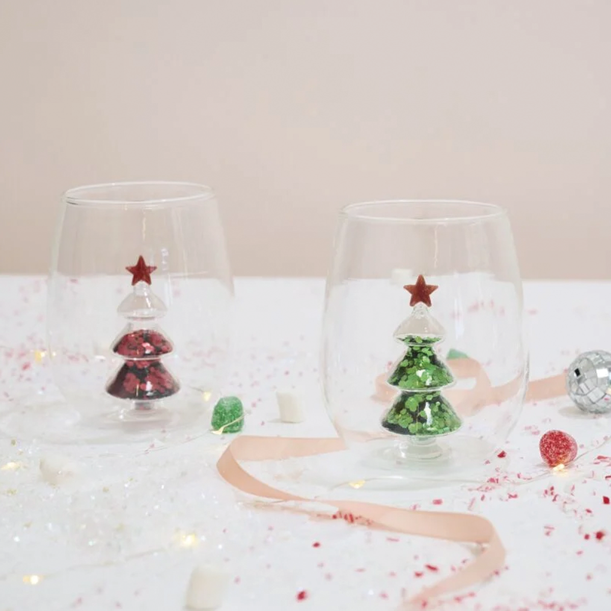 Glitter Glass Tree Drinkware Branches Designs