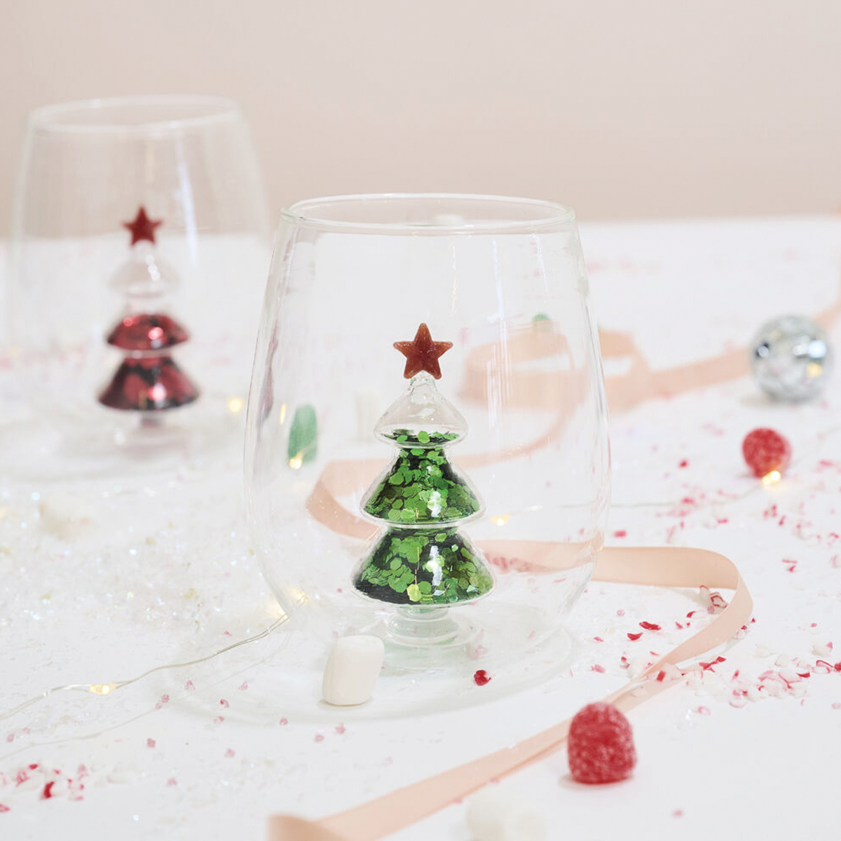 Glitter Glass Tree Drinkware Branches Designs