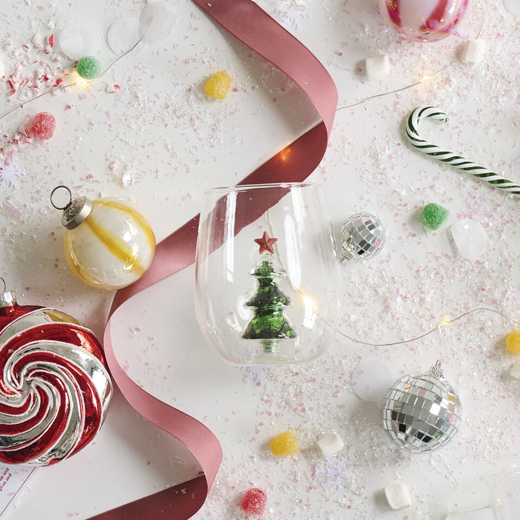 Glitter Glass Tree Drinkware Branches Designs