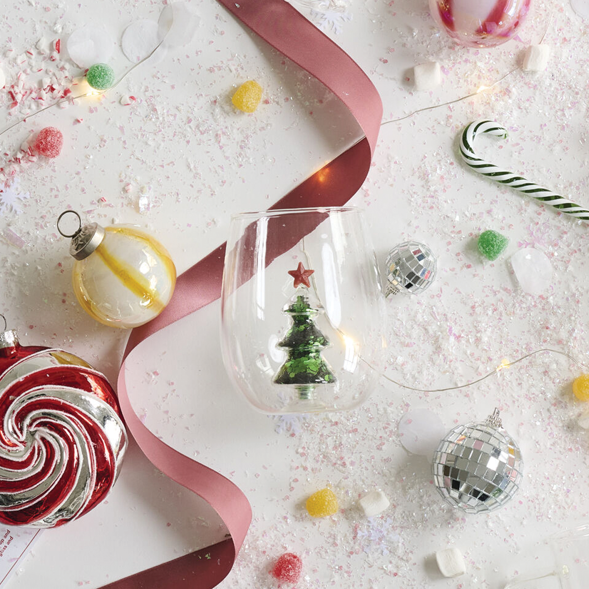 Glitter Glass Tree Drinkware Branches Designs