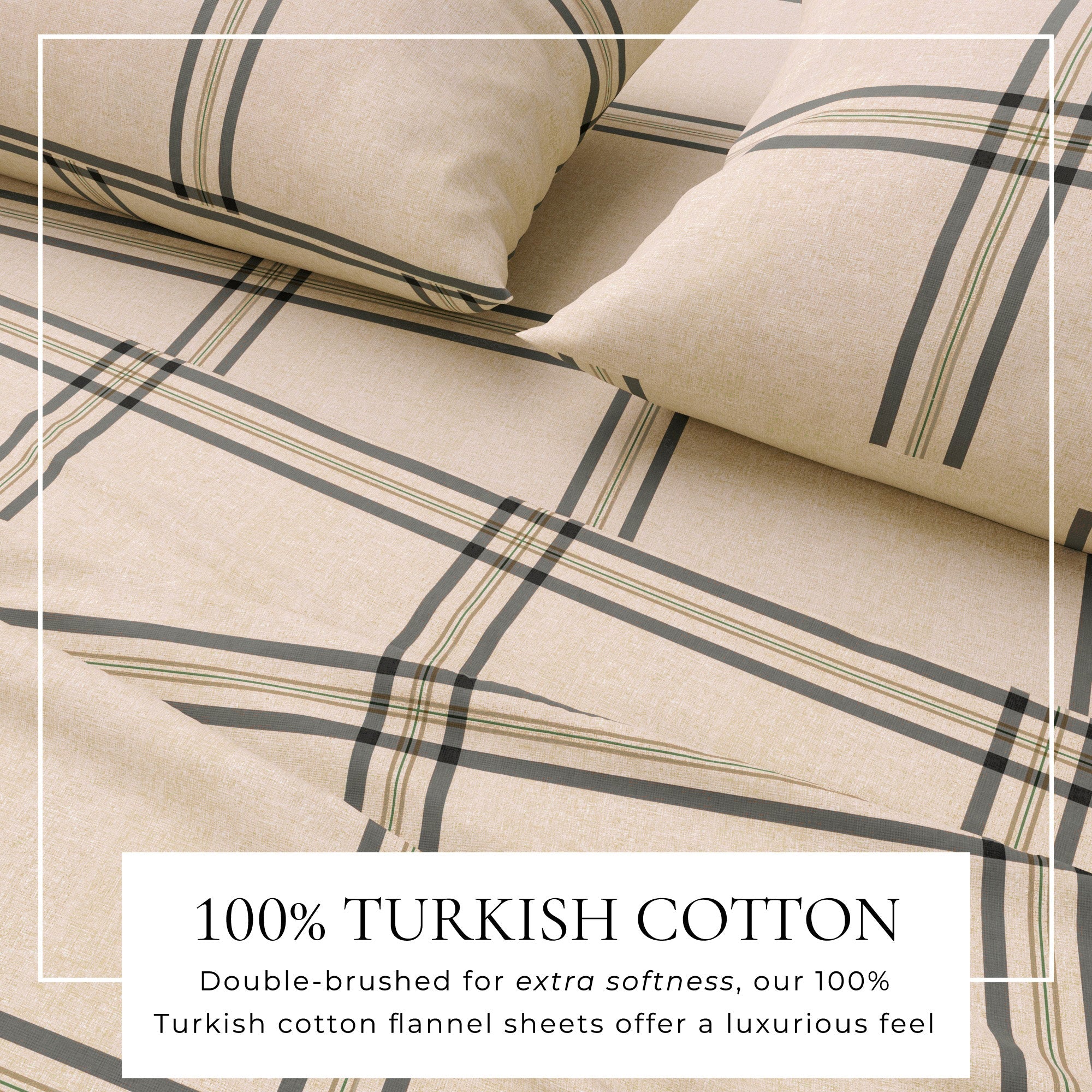 Turkish Cotton Flannel Sheet Set - Plaid & Stripe Collection Great Bay Home