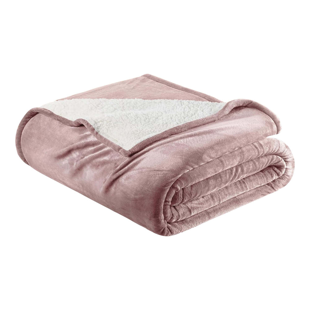 Velvet Plush Sherpa Bed Blanket - Sherpa Fleece Collection Great Bay Home