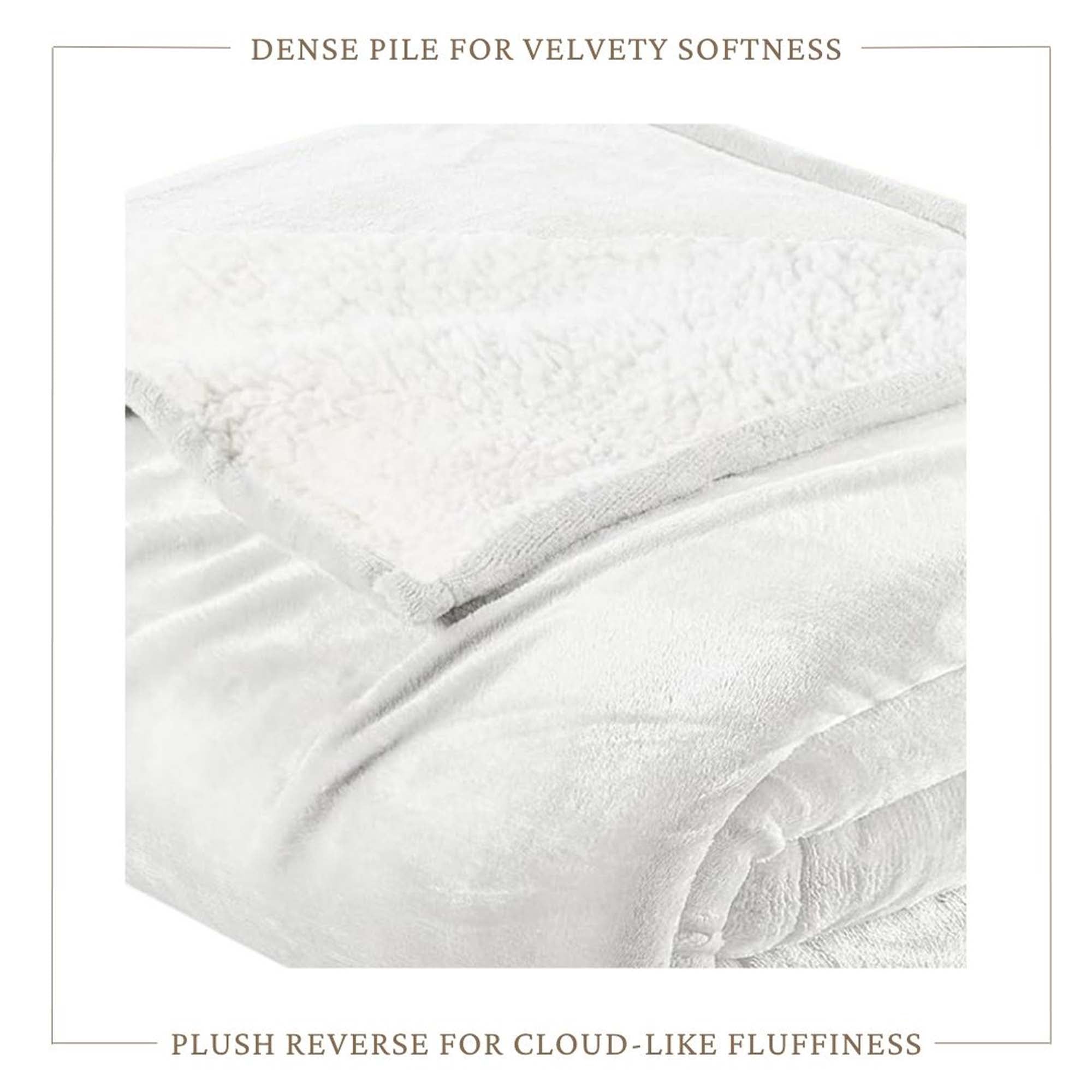 Velvet Plush Sherpa Bed Blanket - Sherpa Fleece Collection Great Bay Home