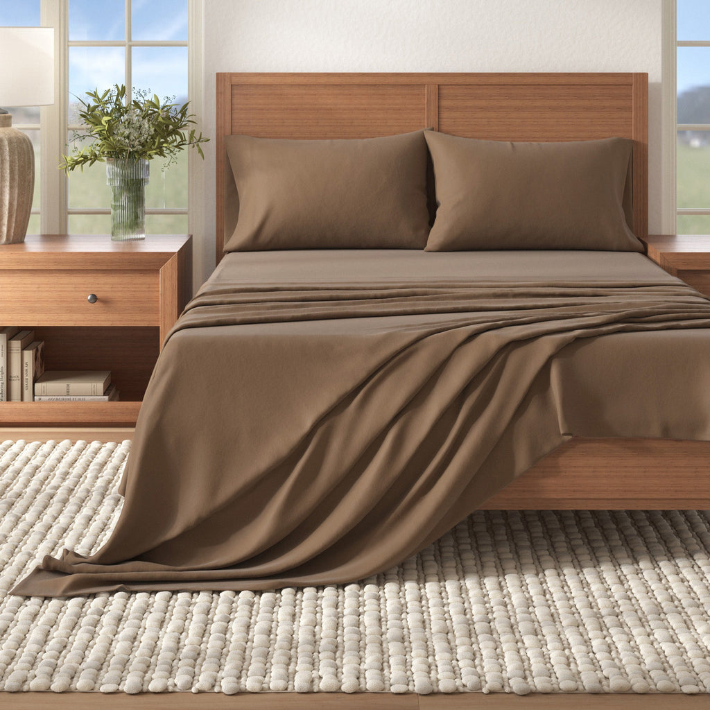Cotton Solid Flannel Sheet - Nordic Collection Great Bay Home