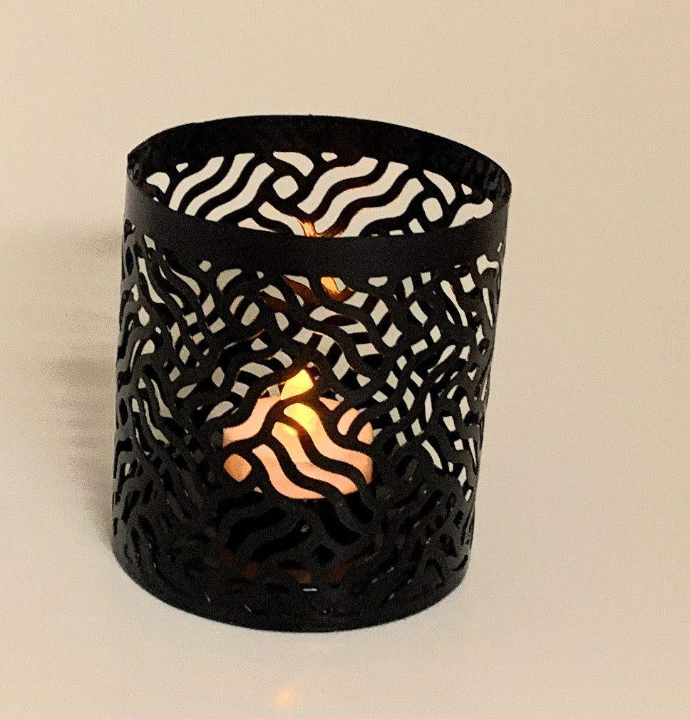 Votive Candle Holders Set of 2 Black Vibhsa