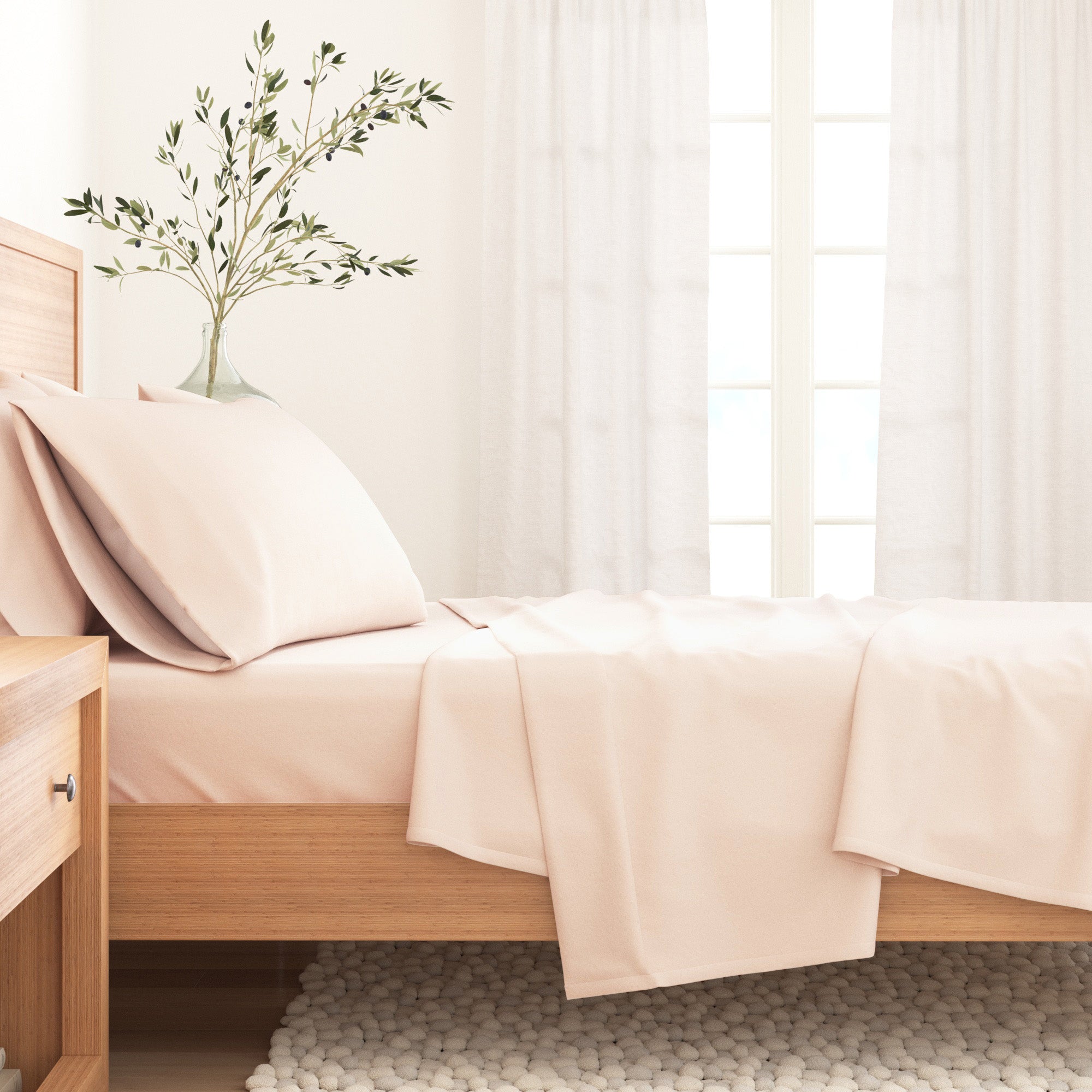 Cotton Solid Flannel Sheet - Nordic Collection Great Bay Home
