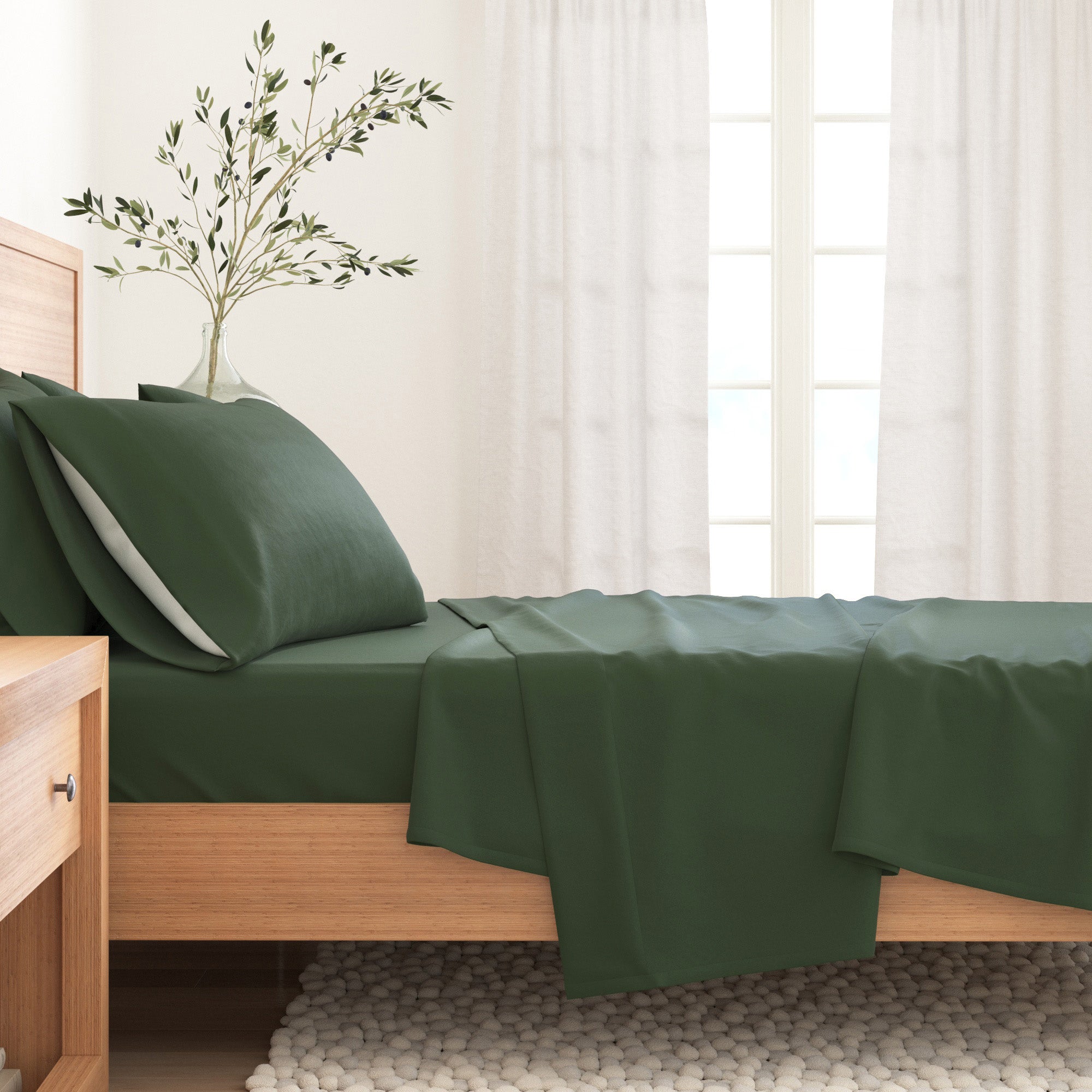 Cotton Solid Flannel Sheet - Nordic Collection Great Bay Home