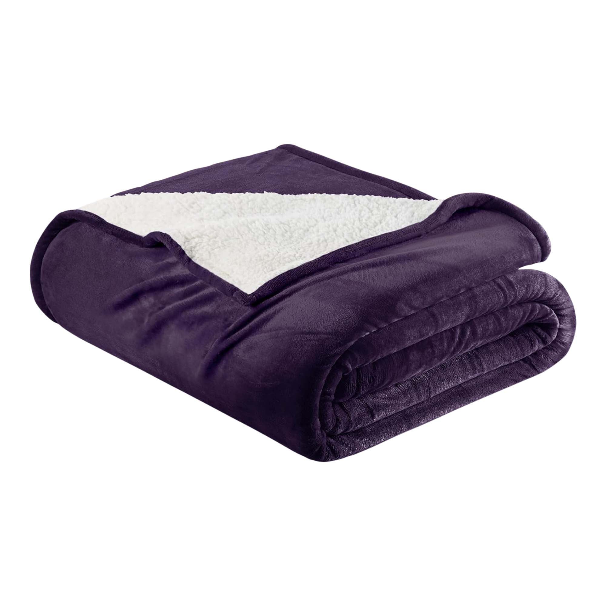Velvet Plush Sherpa Bed Blanket - Sherpa Fleece Collection Great Bay Home