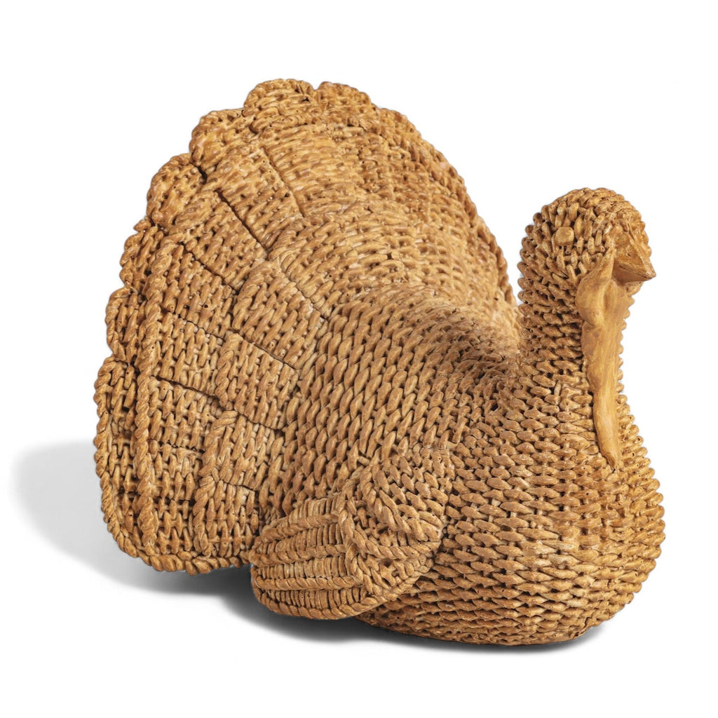 Wicker-Style Resin Turkey Centerpiece Rust & Cinder