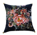 Black Velvet Throw Pillow Fall Collection Winter Roase 18" x 18" Vibhsa