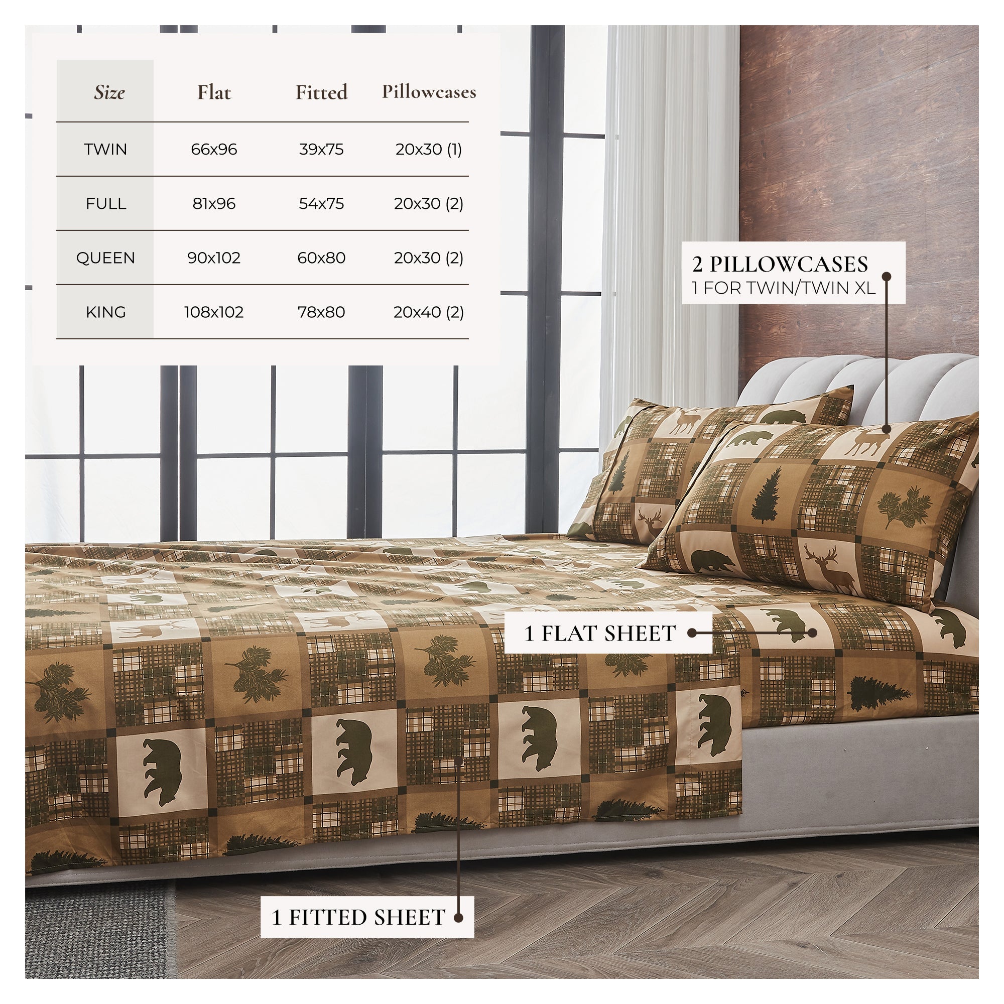 Lodge Printed Sheet Set - Mountain Ridge Collection Great Bay Home