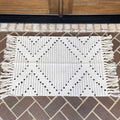 Modern Farmhouse Rug- Woven Rug- Tassel Pattern Style 2 Cotton and Crate