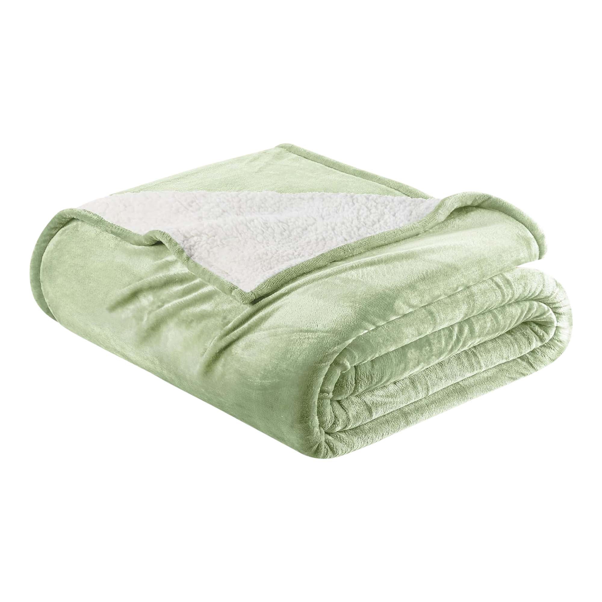 Velvet Plush Sherpa Bed Blanket - Sherpa Fleece Collection Great Bay Home