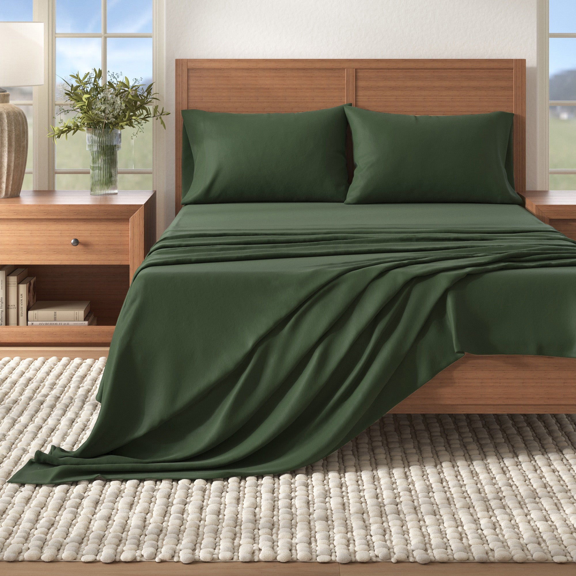 Cotton Solid Flannel Sheet - Nordic Collection Great Bay Home