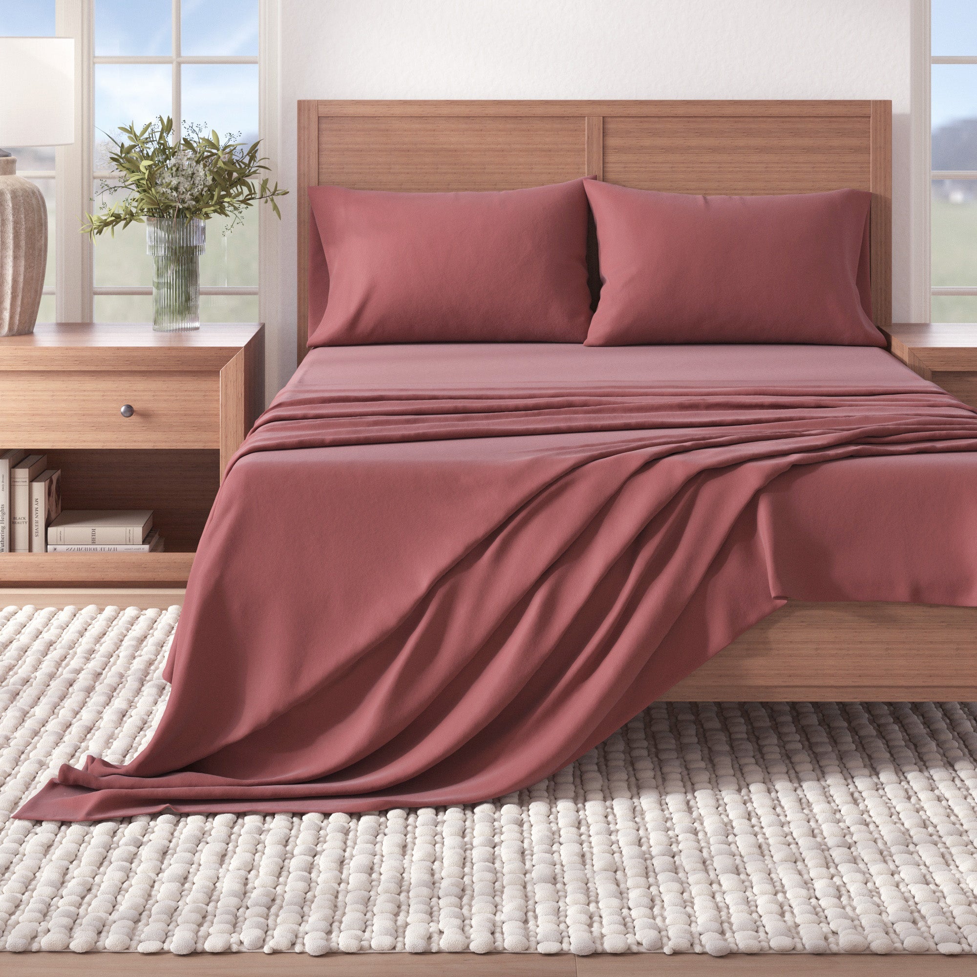 Cotton Solid Flannel Sheet - Nordic Collection Great Bay Home