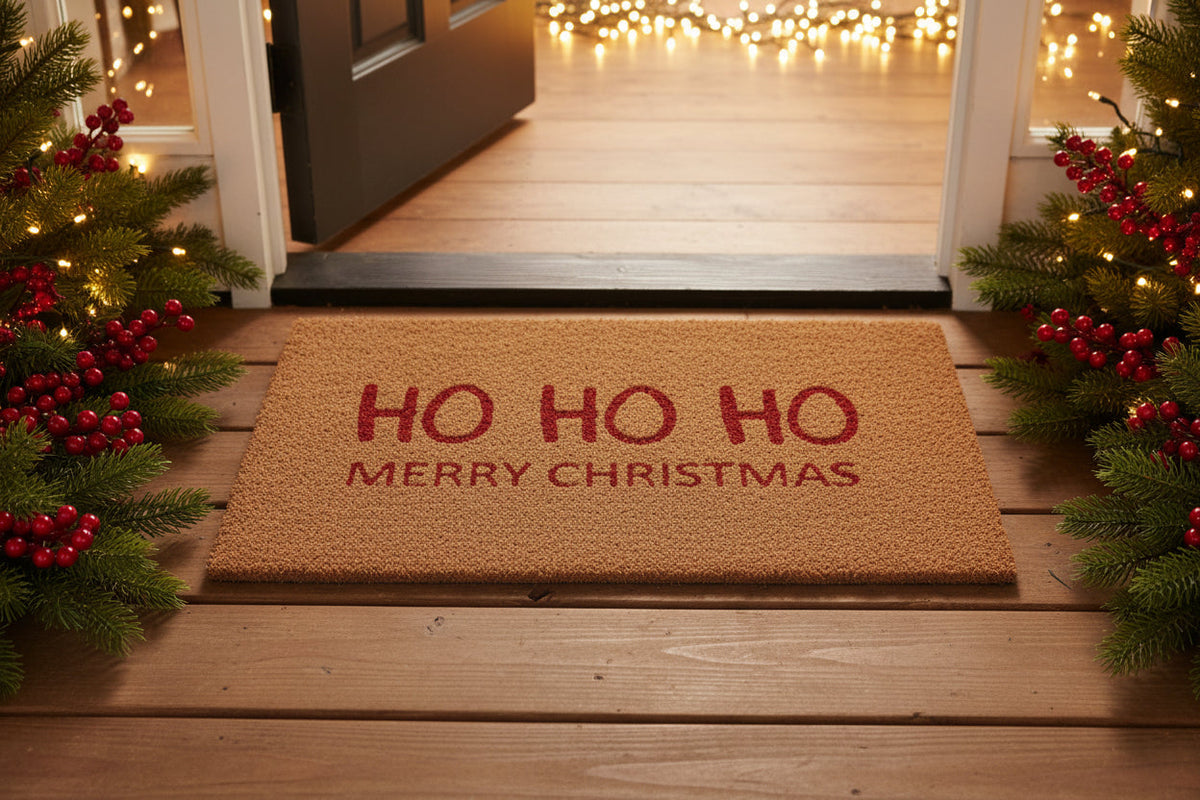 HO HO HO Merry Christmas Doormat Thenestedfig