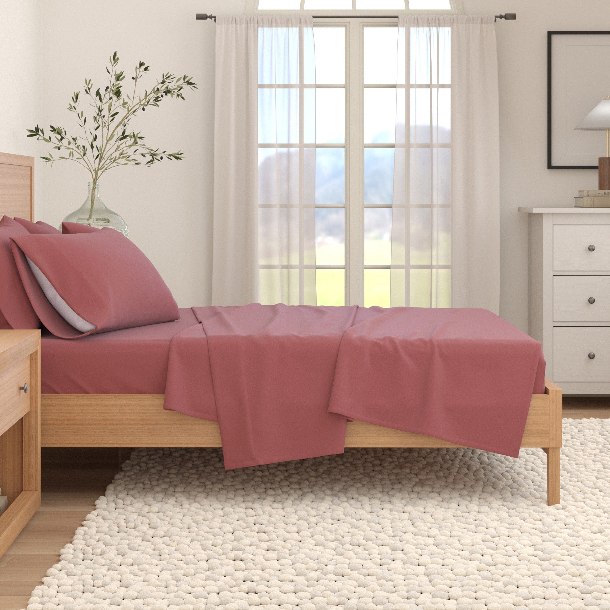 Cotton Solid Flannel Sheet - Nordic Collection Great Bay Home