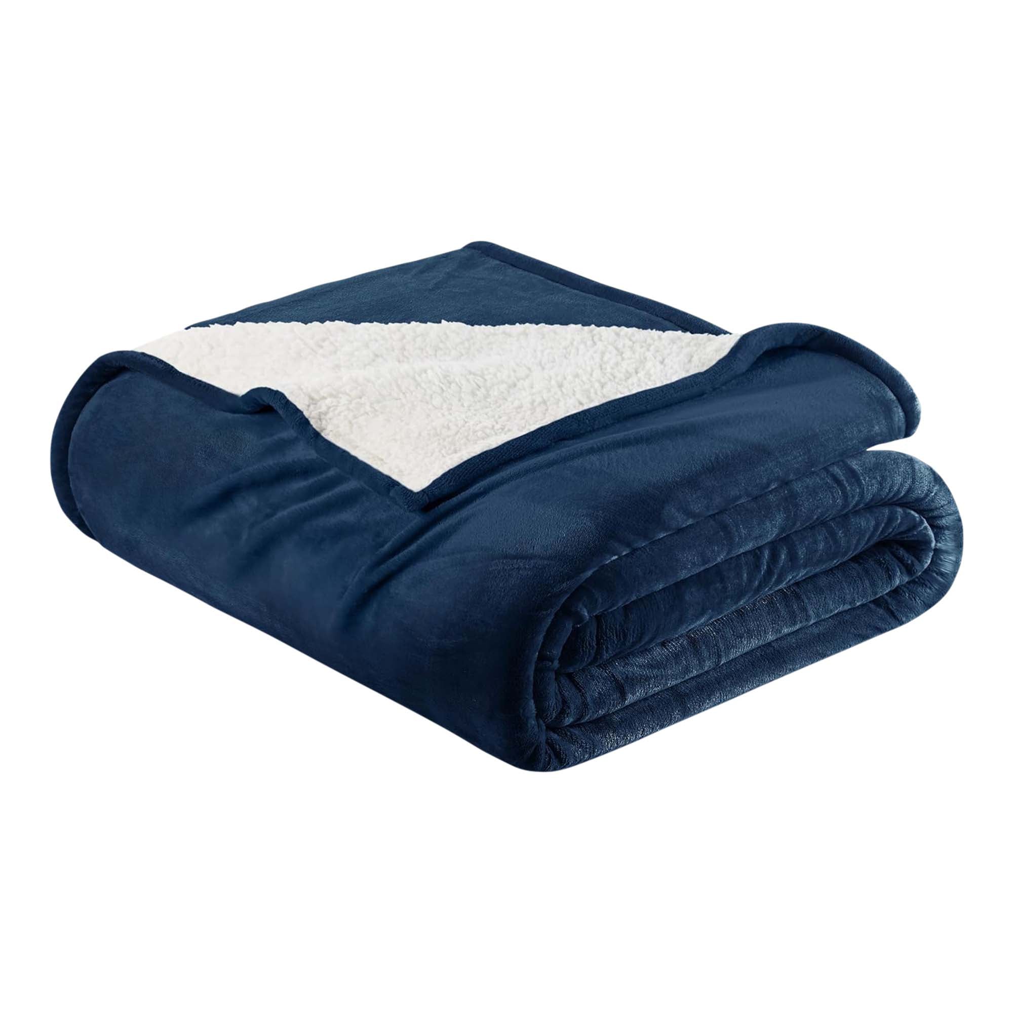 Velvet Plush Sherpa Bed Blanket - Sherpa Fleece Collection Great Bay Home