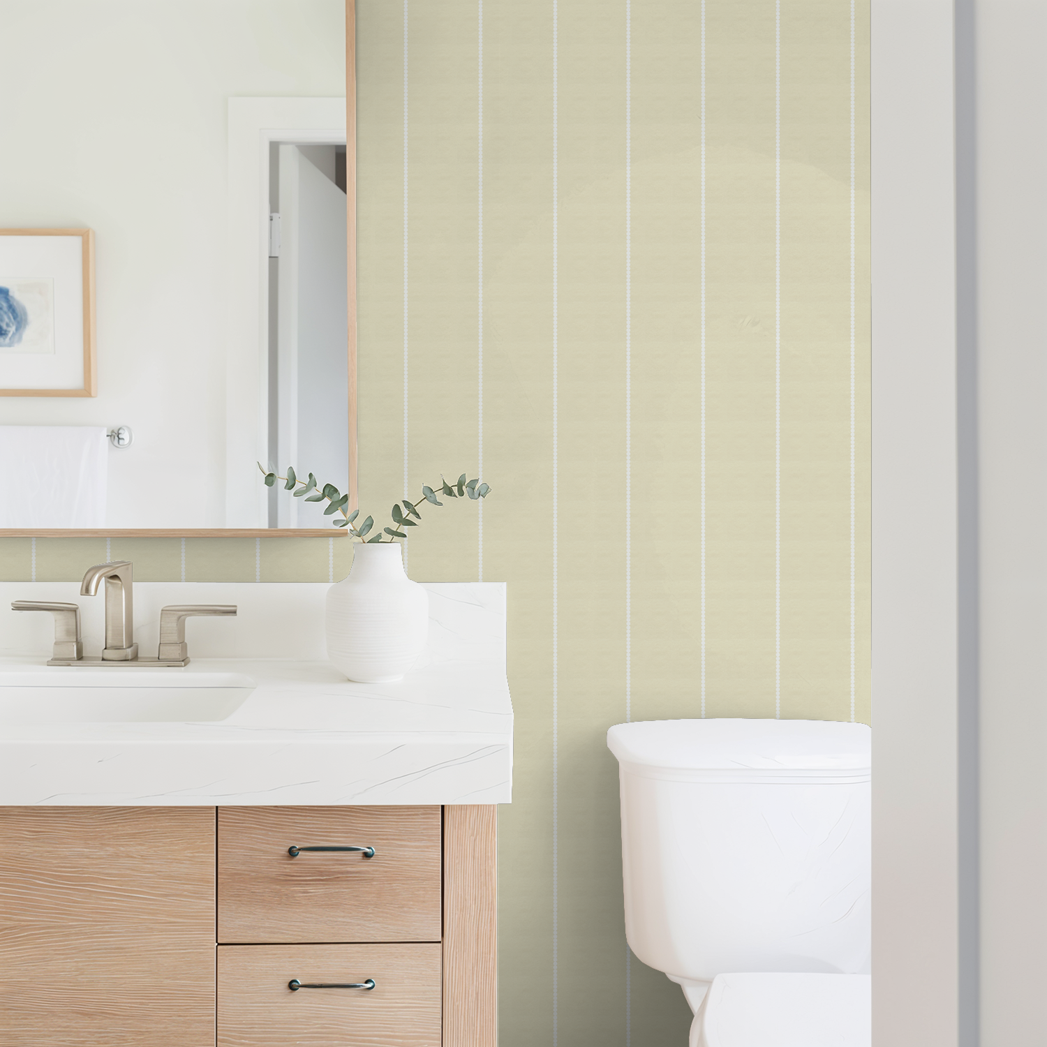Pinstripe Dot (Yellow) Wallpaper WALL BLUSH