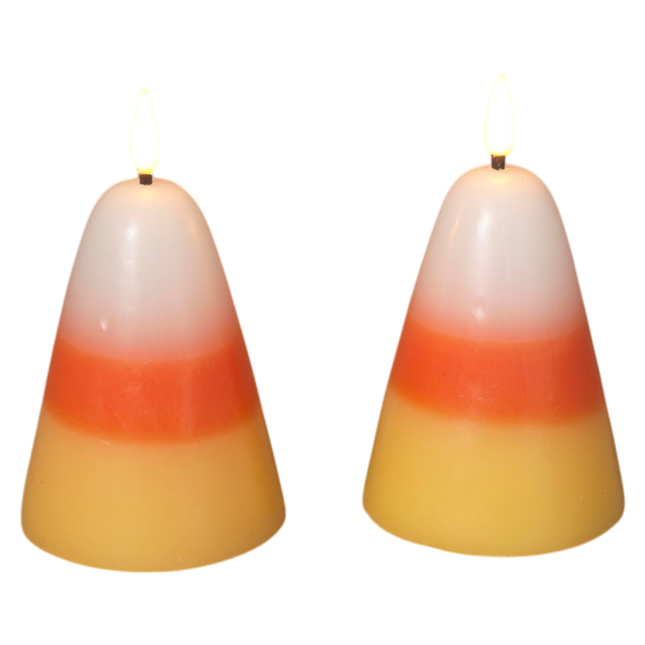 Candy Corn B/O Lighted Wax Candles - 2 Piece Set The Country Christmas Loft