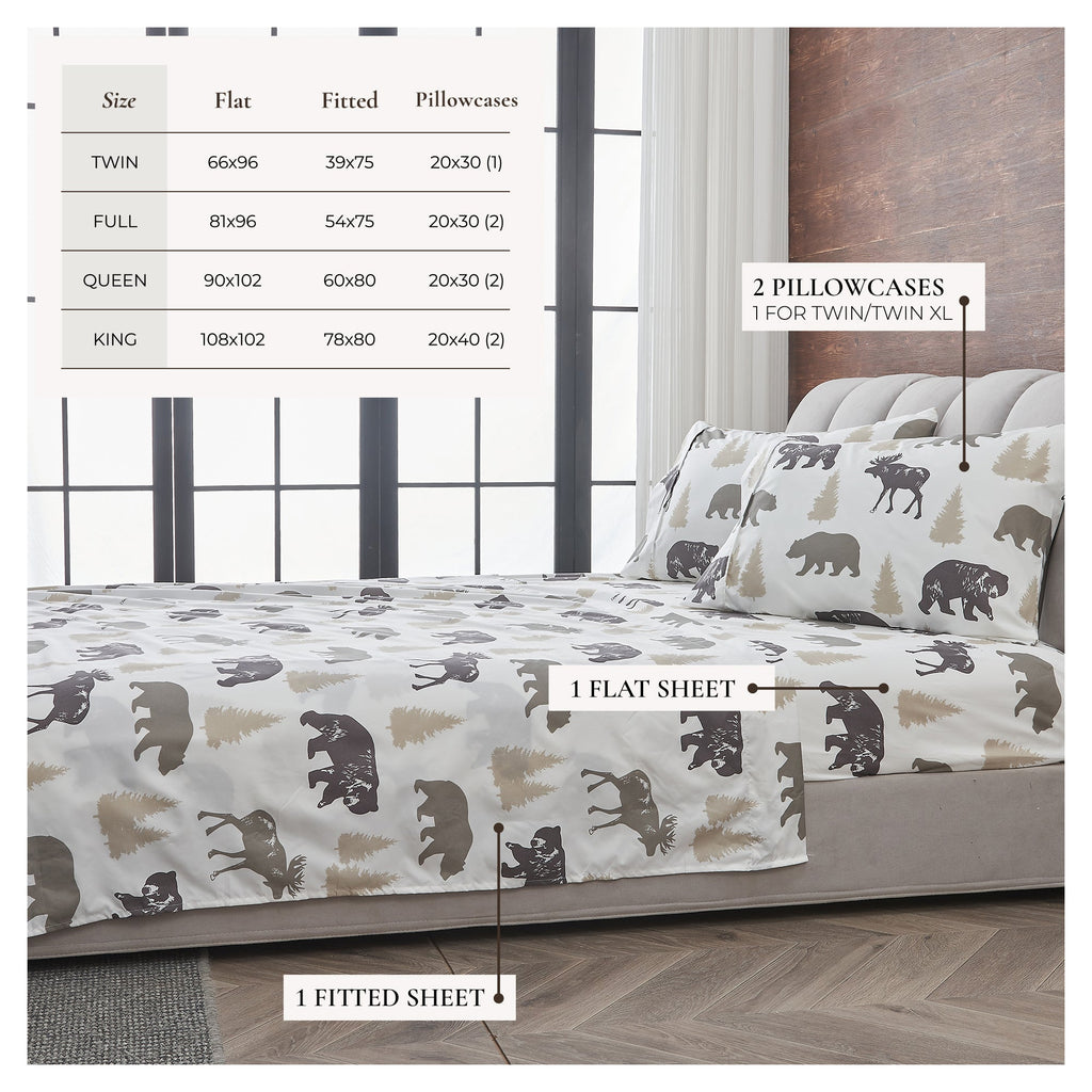 Lodge Printed Sheet Set - Mountain Ridge Collection Great Bay Home