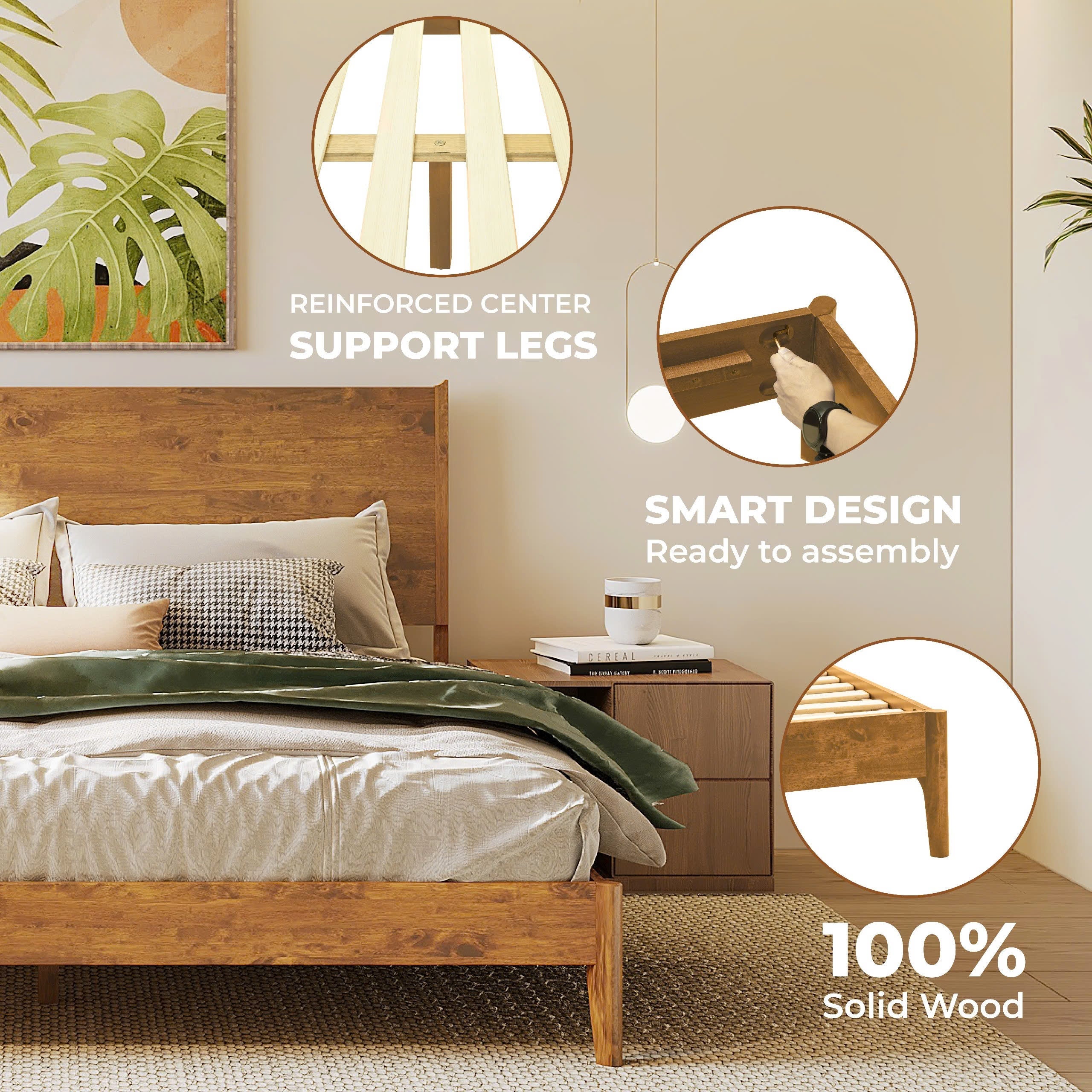 Haven Solid Wood Bed Frame Megsu