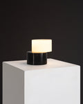 ZigZag Opal Glass Table Lamp with Marble Base