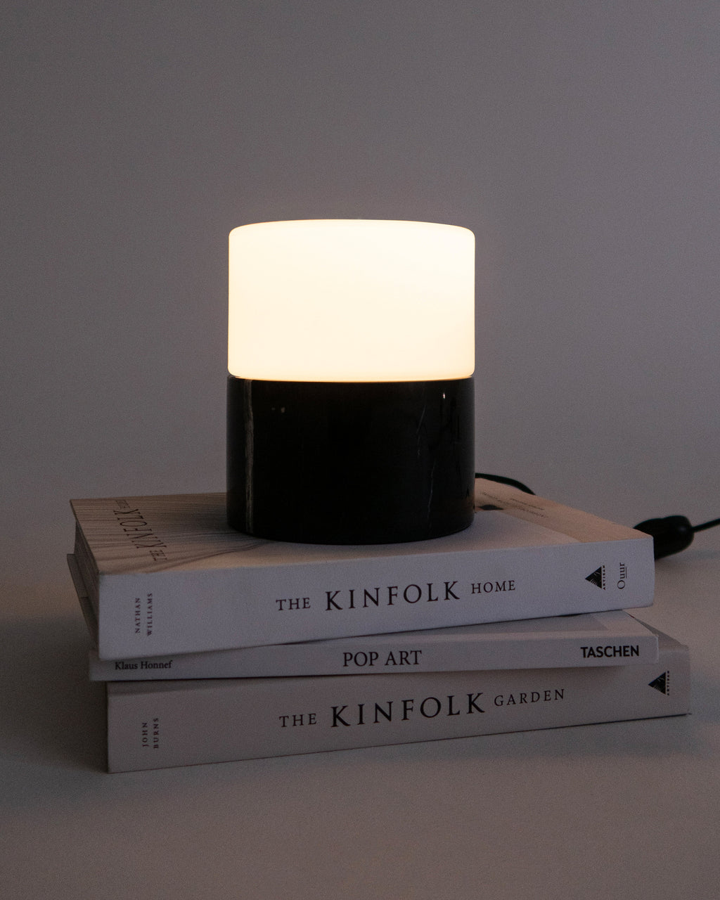 ZigZag Opal Glass Table Lamp with Marble Base