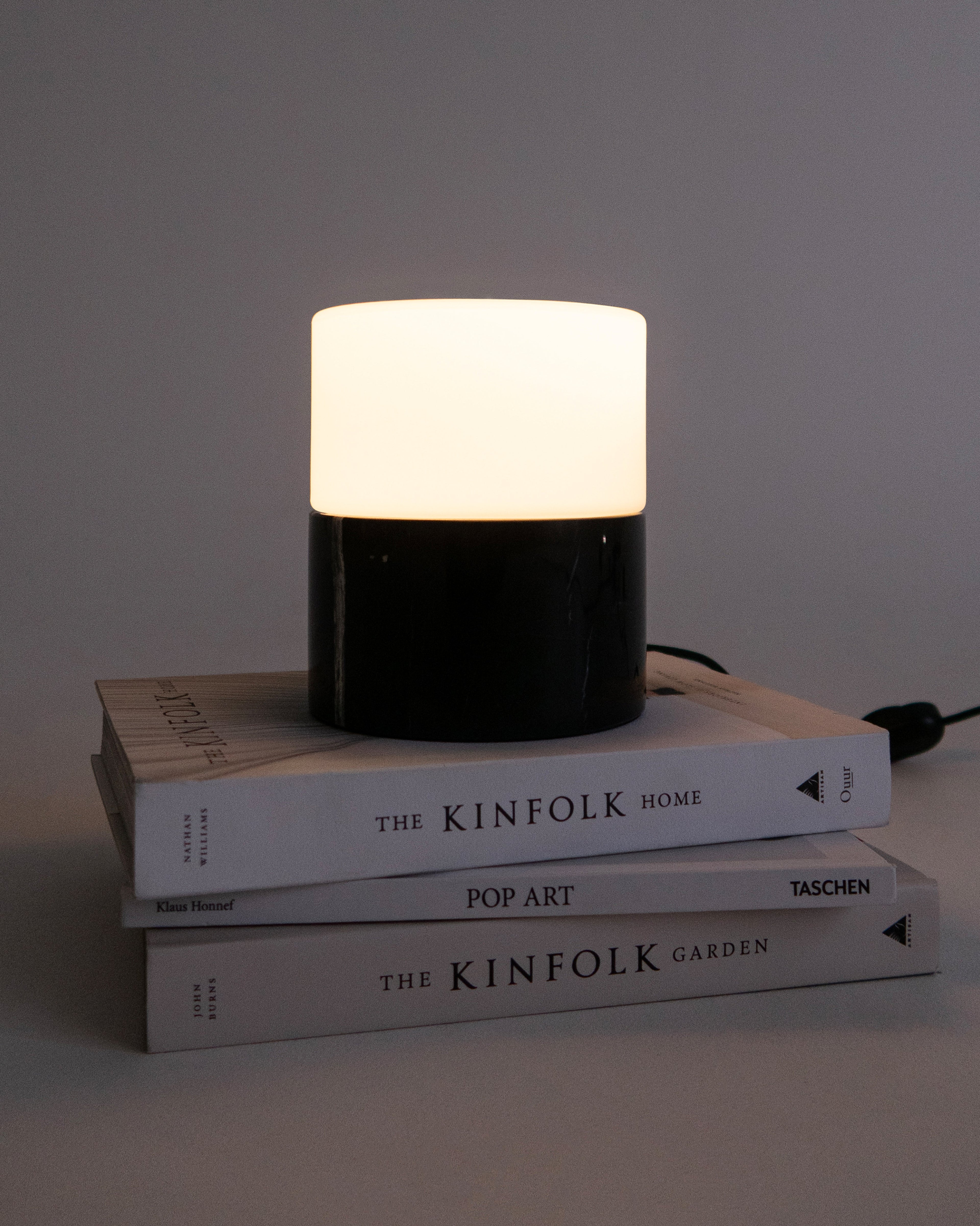 ZigZag Opal Glass Table Lamp with Marble Base