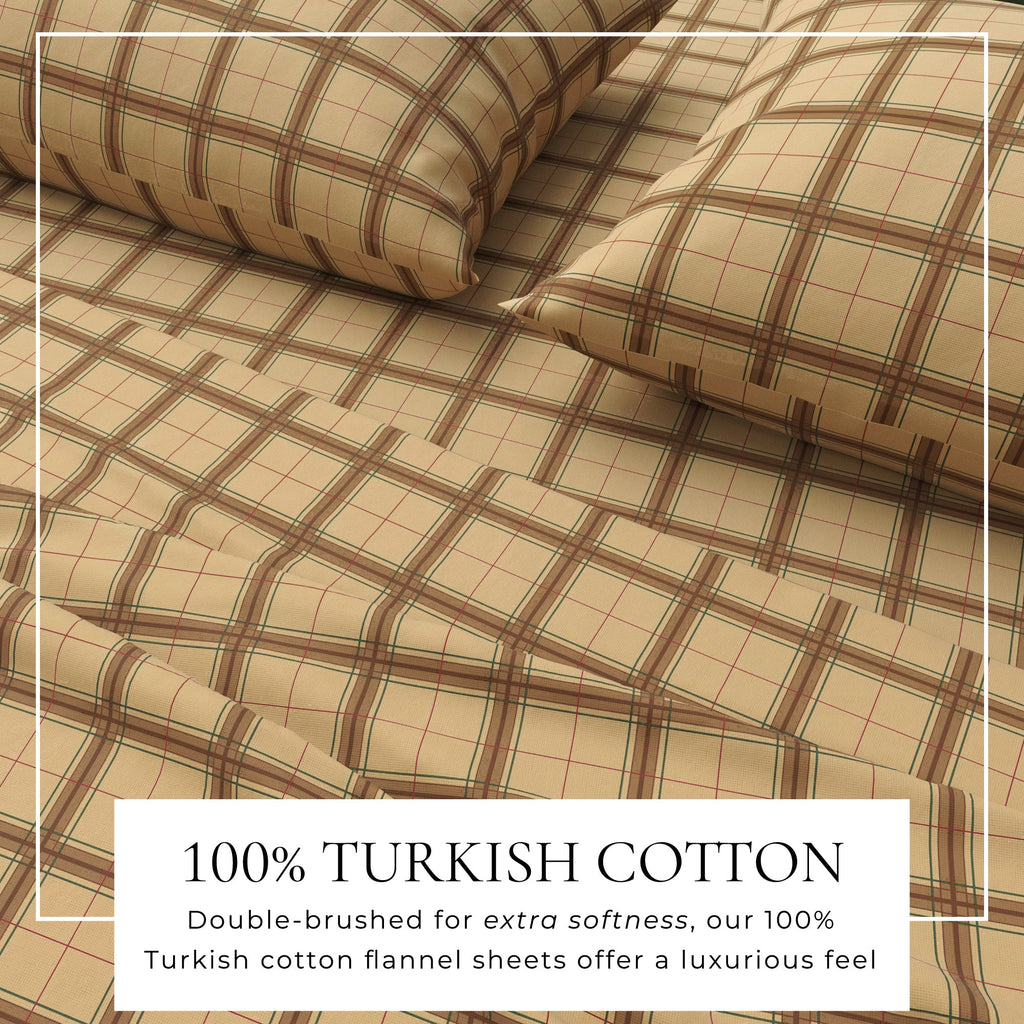 Turkish Cotton Flannel Sheet Set - Plaid & Stripe Collection Great Bay Home