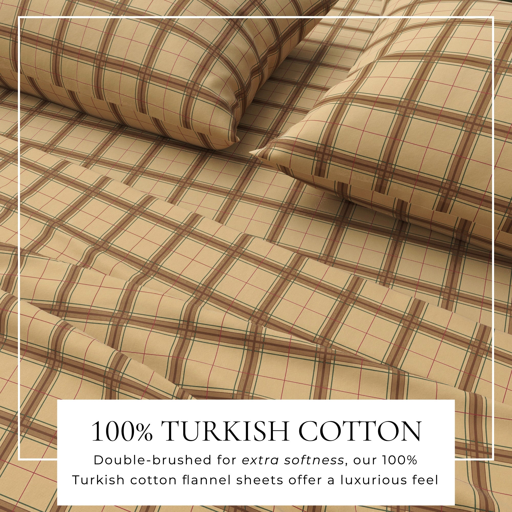 Turkish Cotton Flannel Sheet Set - Plaid & Stripe Collection Great Bay Home